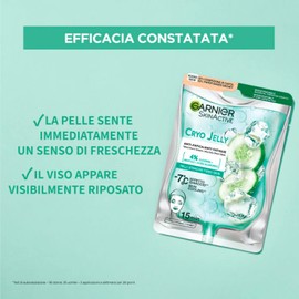 Garnier SkinActive Cryo Jelly Ice Effect Anti-Fatigue Face Mask with Hyaluronic Acid Firming Treatment for Tired and Dull Skin Vegan Formula - 5 Disposable Masks