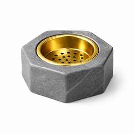 Mini Bakhoor Burner Resin Incense Holder with Metal Cup – Charcoal Oud Burner Compact Hexagon Design – Small Home Fragrance Burner 8cm – Red Black Grey White Set JR2612 (Grey)