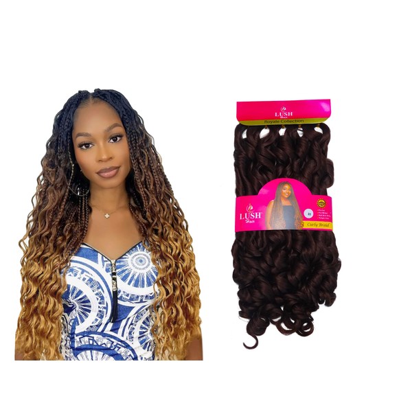 Lush Hair Curly Extension| Synthetic Pre-Drawn French Curl Braiding Hair