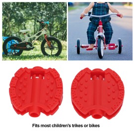 Kids Tricycle Pedal, Replacement Kids Bike Pedal 2 Pcs Plastic Material with Foot Pedal for Kids for Baby for Children(Red)