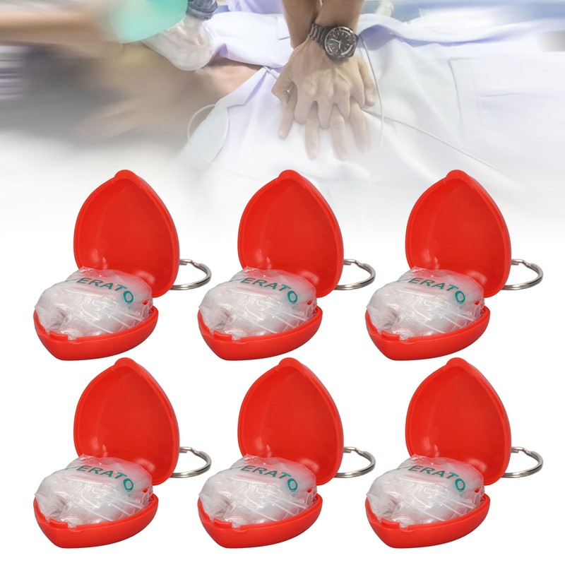 6pcs Cardiopulmonary Resuscitation Face Shield Portable Hygienic Pocket Facial Cover
