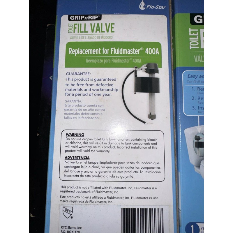 gripnrip 400A Universal Toilet Fill Valve, Fix Leaking Noisy, Slow