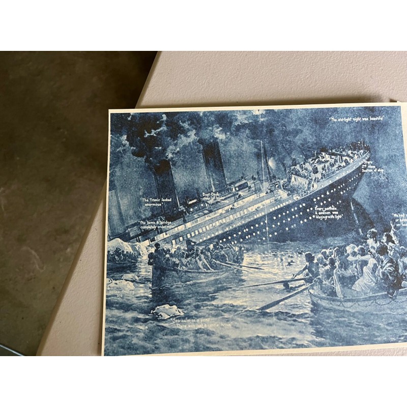 TITANIC SINKING APRIL 15, 1912 REPRINT OF AN OLD LITHO,