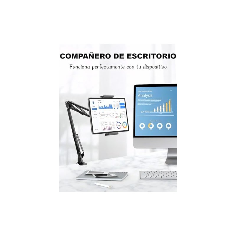 Soporte de Tableta y Teléfono con Brazo Articulado 360° –