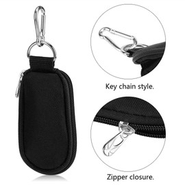 Llavero Botella de Aceite para Llevar Aceite Y Estuche para Llaves, Estilo de Llavero Portátil, 10 Compartimentos 2 / 3ML Soporte de Aceite Esencial Organizador Estuche para Bolsa de(Negro)