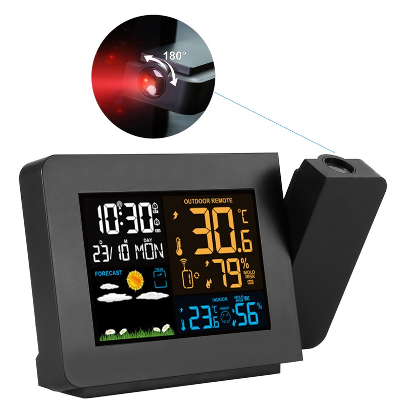 Weather Forecast Temperature Detection Projection Alarm Clock Waterproof Digital Clock