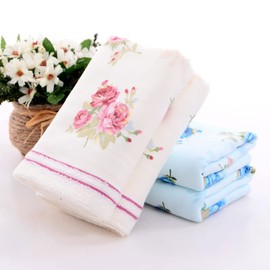 YARNOW Turkish Towels 1PCS Rose Face Towel Vintage Floral Hand Towel Cotton Soft Washcloth Decorative Hand Towel for Bathroom Gym Yoga Hotel 33x73cm (Oyster White) Cotton Beach Towel