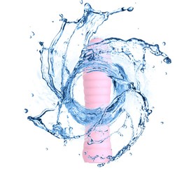 Mini Upgraded Rechargeable Handheld Waterproof Back Massager,Electric Portable Back Massager for Back Neck Shoulder Body,Pink