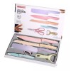millerhous Set Kit Cuchillos Chef Recubrimiento Cerámica Colores Pastel