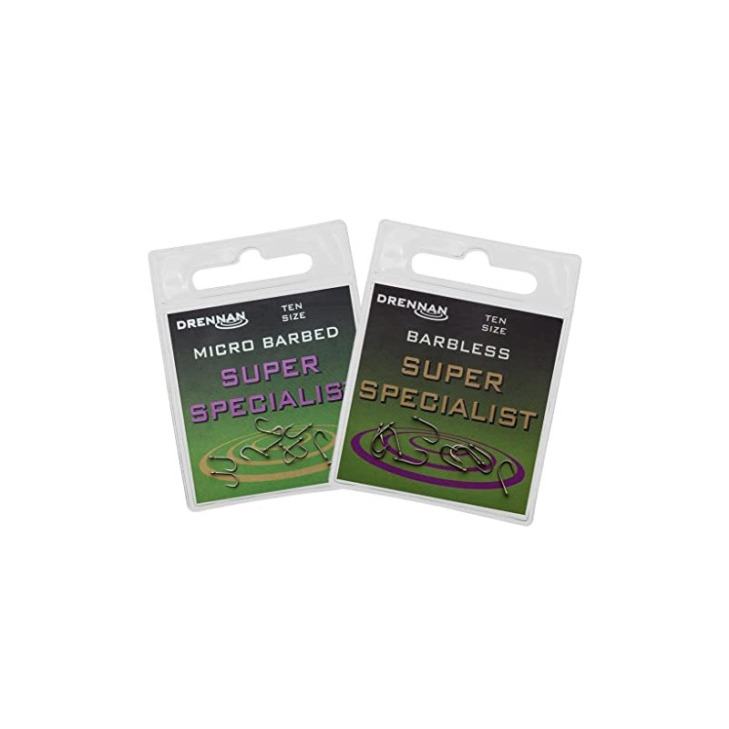 Drennan Super Specialist Micro Barbed Hooks: Size 8