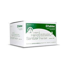 Safetec Instant Hand Sanitizer in Fresh Scent .125 oz in a 100 ct box (10 boxes/case)