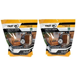 Fast 2K Deck Post Anchor Mix - 2 Pack | Concrete Alternative and Replacement for Deck Post, Fence Post, Mailbox, & Playground Equipment Installs. Fast-Setting, Expanding Composite Footing Compound