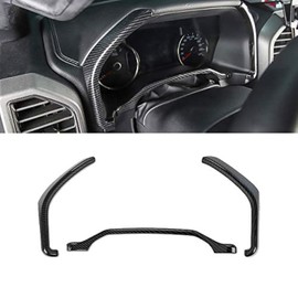 Miaoge Dashboard Side Meter Carbon Fiber Look Cover Trims Kit for 2015 2016 2017 2018 2019 2020 Ford F150 F250 F350 Super Duty (Carbon Fiber)