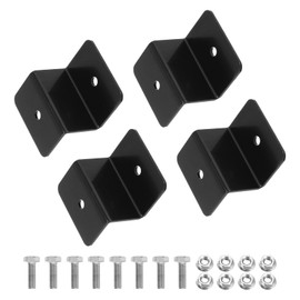 sourcing map 4 Pack Z Brackets, 30mm Aluminum Alloy Solar Panel Brackets Lightweight Solar Panels Z Brackets with Nuts and Bolts for Roof RVs Boat Off Grid, Black