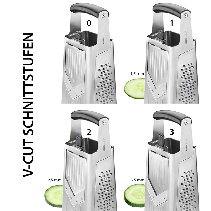 V-Cut Square Grater with Adjustable Slicer