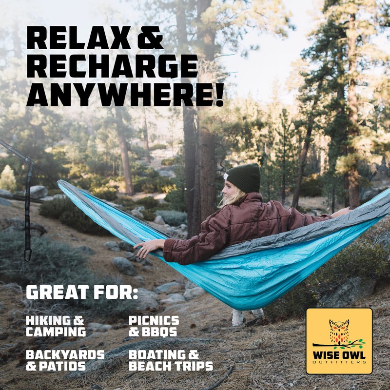 Wise Owl Outfitters Camping Hammock - Portable Hammock Single or