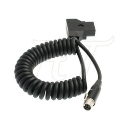 HangTon TVLogic Alphatron EVF Monitor Spiral Cable V-Mount D-Tap to Mini XLR 4-Pin