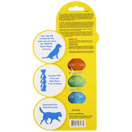 JW Pet Company 46137 EverTuff Treat Pod Nylon Toys for Pets, Small, White Bone with Colored Pods of Orange, Green, Blue