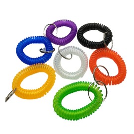 XSAJU Bracelet Wrist Coil Elastic Keychain Number Tag Holder 7 Colors Set