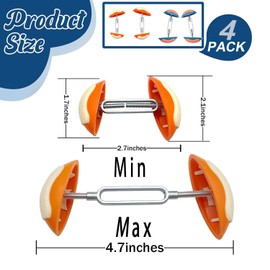 2 Pairs of Adjustable Shoe Stretchers, Shoe Width, Adjustable Shoe Width 7-12 cm, Shoes Stretching, Lightweight and Easy to Wear, Universal Shoe Stretcher for Sports Shoes, Leather Shoes, High Heels,