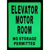 ELEVATOR MOTOR ROOM SIGN GLOW IN THE DARK (HEAVY DUTY,ALUMINUM