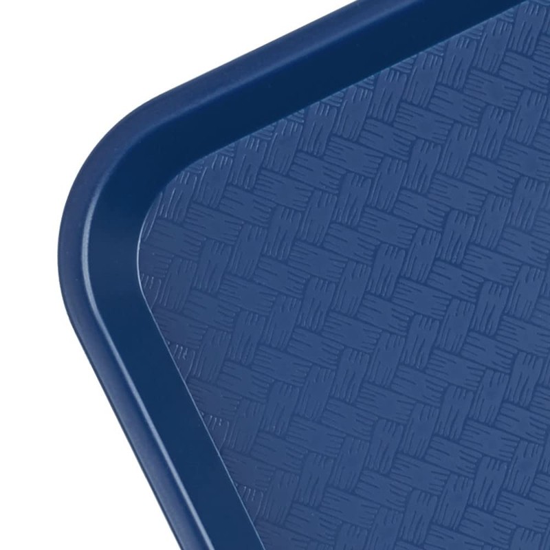 Miamex 3 x Blue Rectangular Plastic Fast Food Canteen Breakfast
