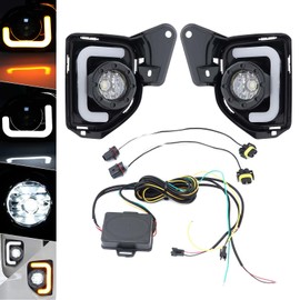 MotorFansClub Front LED DRL Lighting Turn Signal Lamp Fit for Hiace 2014 2015 2016 2017 2018 Daytime Running Light Front Bumper Fog Lamp Left Right Side