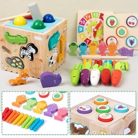 8 en 1 Juguetes Montessori para Niños, Multifuncional Material Didáctico Preescolar, Juguetes Educativos para Niños y Niñas 4 5 6 Años, Regalos Navida