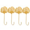 Ipetboom 4pcs Hollow Ginkgo Leaf Coat Hooks Metal Wall Mounted