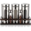 Suclain Stainless Steel Coffee Grounds Canisters with Shelf 3 x