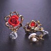 MECHOSEN Women's Earrings, Pierced Style, Cute, Popular, Rose, Flower, White