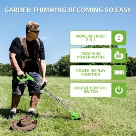 Unbranded Lightweight 24V Battery - Powered Weed Wacker Kit - Green