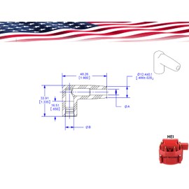 HEI 90 Degree Style distributor Rubber Boot & Terminal spark plug wire Kit of 8
