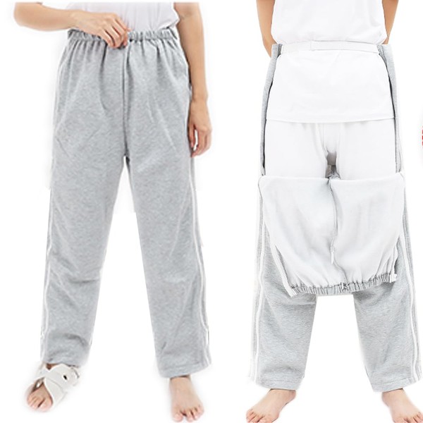 AUSTYLCO AUSTYLCO Unisex Patient Pants, Bedridden Clothing, Disability Sweatpants With