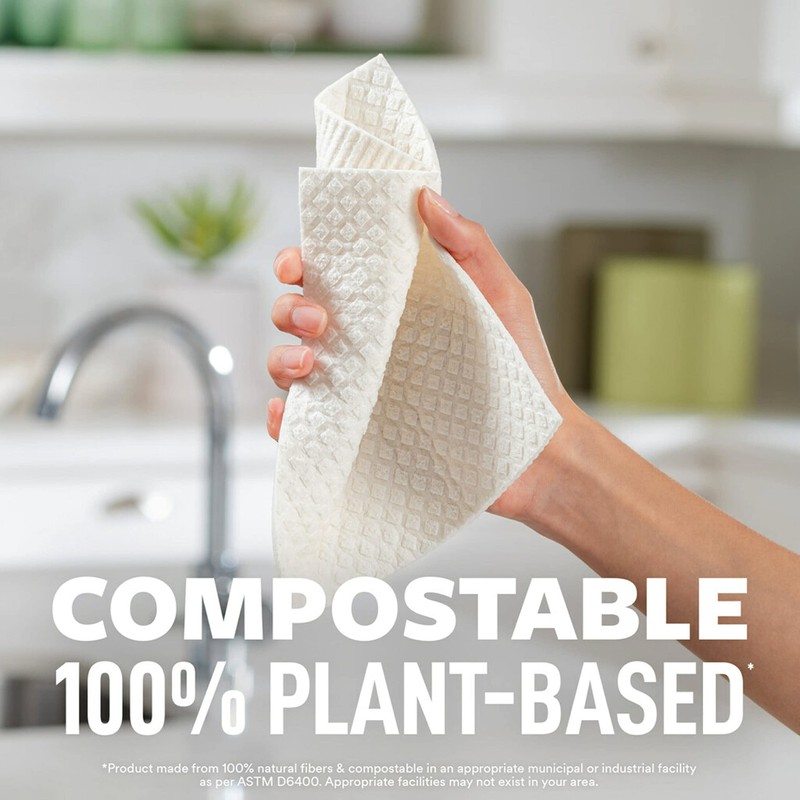 Scotch-Brite Greener Clean Sponge Cloth, Dish Cloths for Washing Dishes,