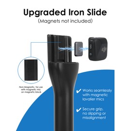 Wireless Interview Mic Handle with Metal Plate - Interview GO Handheld Adapter Compatible with DJI Mic Mini, Hollyland Lark M2 Magnetic Lavalier Microphone by YOUSHARES
