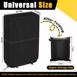 Zero Gravity Chair Cover, AHIER Outdoor Folding Chair Cover Oxford Waterproof Patio Beach Lawn Chair Cover with Storage Bag, All Weather Dustproof Chair Covers for Folding Chairs (1)