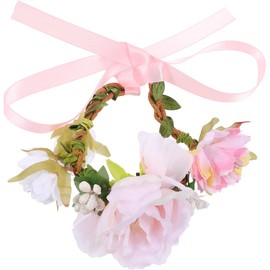 Housoutil Dog Wedding Flower Collar, Dog Wedding Collar Simulation Flower Cat Collar Flower Collar Crown Headband for Cat Puppy Wedding Birthday Party Photo Props