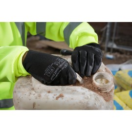 Blackrock 6 Pairs PU Lightweight Grip Work Gloves for Men & Women - Durable PU & Polyester Mechanics and Gardening Gloves Large, Protective Garden Gloves, Enhanced Grip for Heavy Duty Tasks Size 9