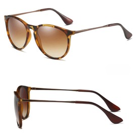 WDZAYXC Retro Oval Polarised Sunglasses for Men and Women, UV400 Protection, Leopard/Tee