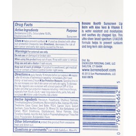 Banana Boat Sunscreen Aloe Vera with Vitamin E Broad Spectrum Sun Care Sunscreen Lip Balm - SPF 45, 0.15 Ounce (Pack of 24)
