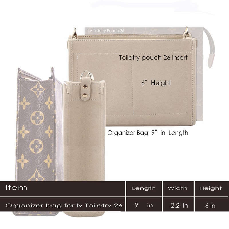 Senral Microfiber Small Bag Organiser Insert for Toiletry Pouch 26/19