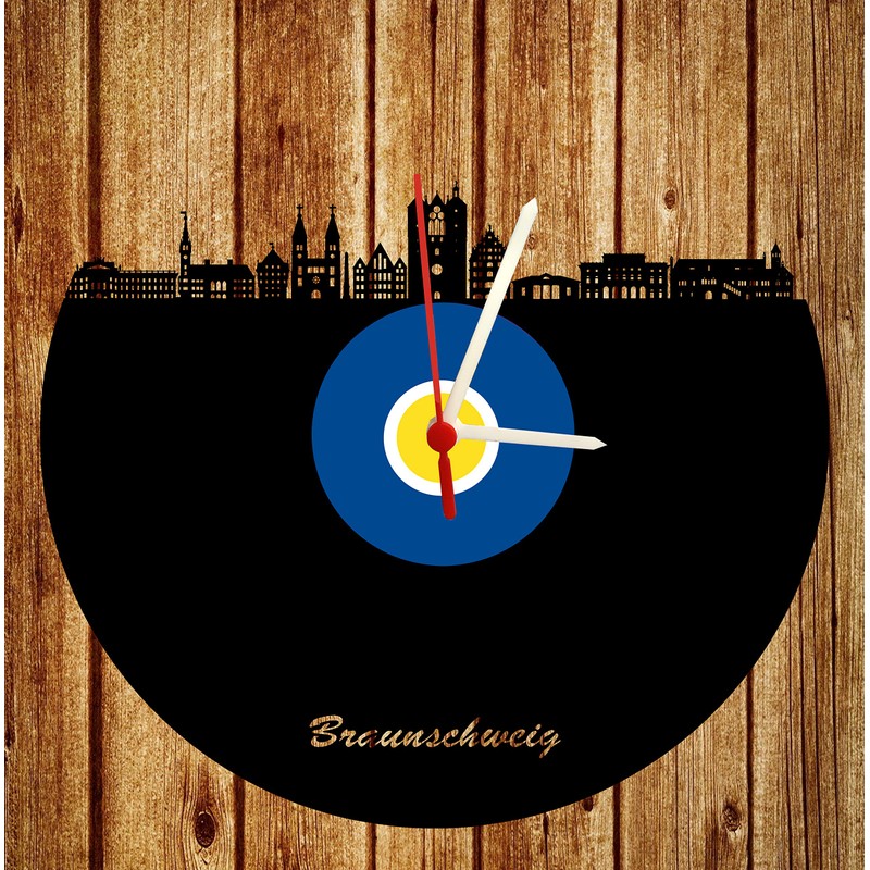 Brunswick Skyline Wall Clock Blue / Yellow Football Clock High-Quality