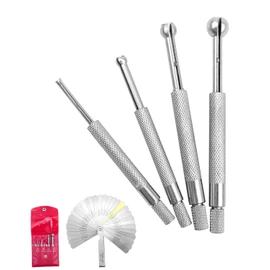 4 PCS Small Hole Gauge Set Ball Type, Full Round Telescoping Gauge Set with 32 Blades Steel Feeler Gauge for Measuring Gap Width or Thickness, 1/8"-1/2" Range