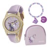 Tikkers Girl's Purple Unicorn and Butterfly Watch, Bracelet and Purse