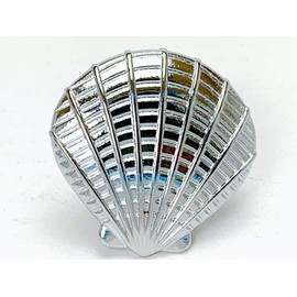 Sonoma Cabinet Hardware Nautical Sea Shell Calico Atlantic Scallop Seashell Knob Polished Chrome - Marine Sea Life Clam Shell New Kitchen Custom Knobs Cottage Nautical