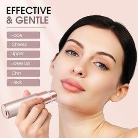 Depilación facial para mujeres: Dispositivo eléctrico de depilación - Afeitadora facial recargable sin dolor para barbilla, labio superior, vello faci