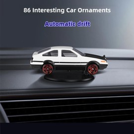 Mini Creative Car Drift Spin Ornament, New Alloy Car Model for Car Interior Decoration, Drift Racing Car Ornaments with Automatic Steering and Drifting Function, Your Travel Companion (AE-86, 1 Pack)