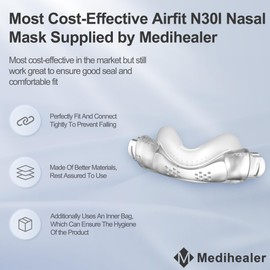 2 Packs Replacement Cushion for Airfit N30i(M)-All Sizes Available,2 Packs Old Version Curved Nasal Cradle Cushion Compatible with N30i, Soft & Comfortable Great-Value Supplies by Medihealer
