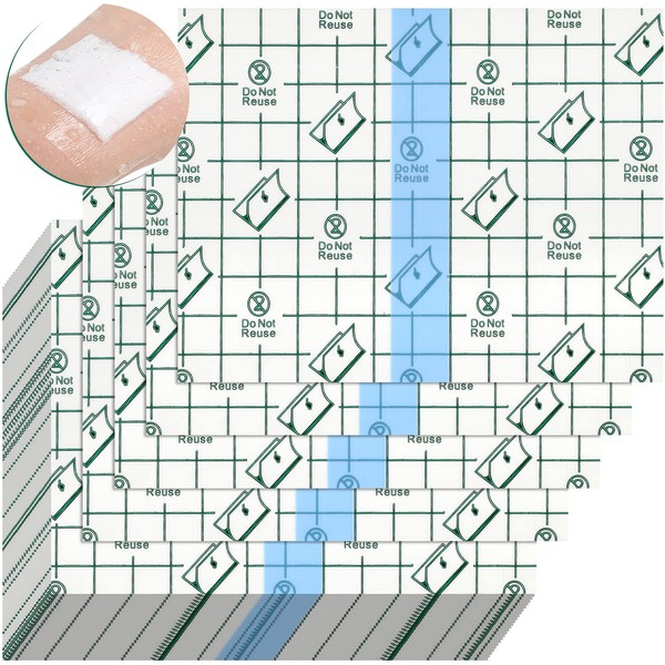 50 Pieces Waterproof Shower Patch Adhesive Bandage Transparent Stretch Shower Cover Protective Transparent Film Adhesive Bandages Dressing, 4 x 5 Inch